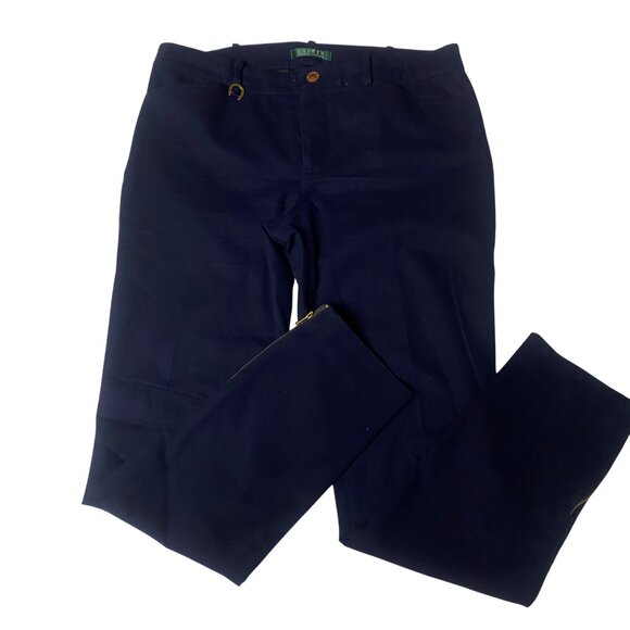 Lauren Ralph Lauren Womens Navy Slim Fit Pants Size 8 - Picture 4 of 10
